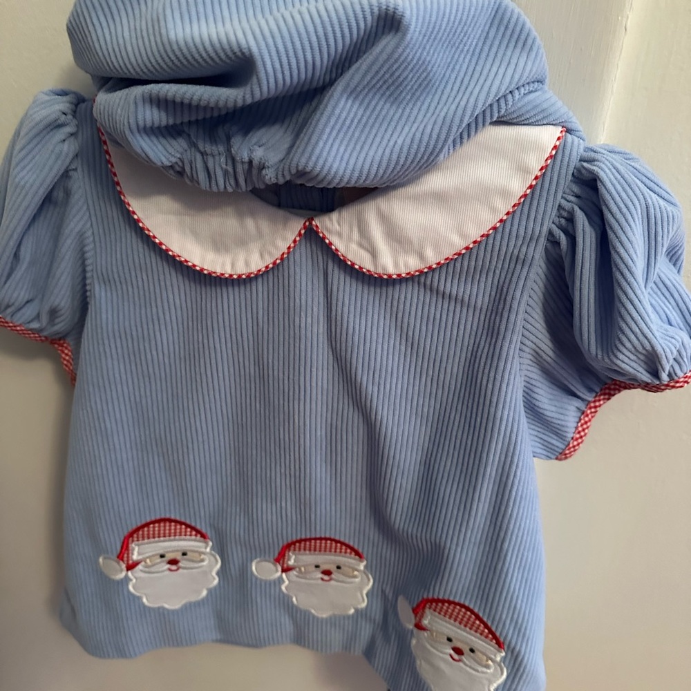 Blue Santa Claus Baby Top